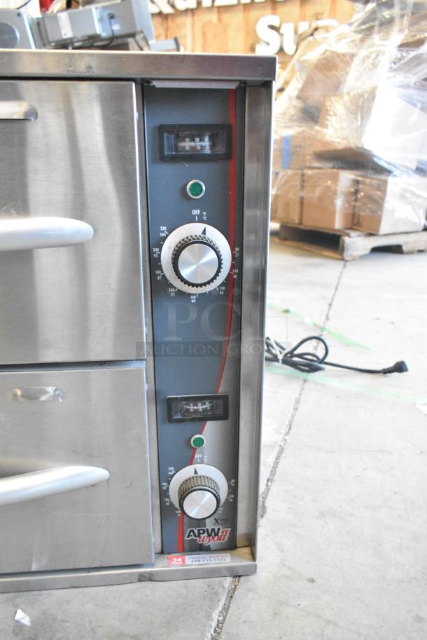APW Wyott HDDI-2 Stainless Steel Commercial Countertop 2 Drawer Warming Drawer. 120 Volts, 1 Phase. Tested and Working! - Image 3 of 8