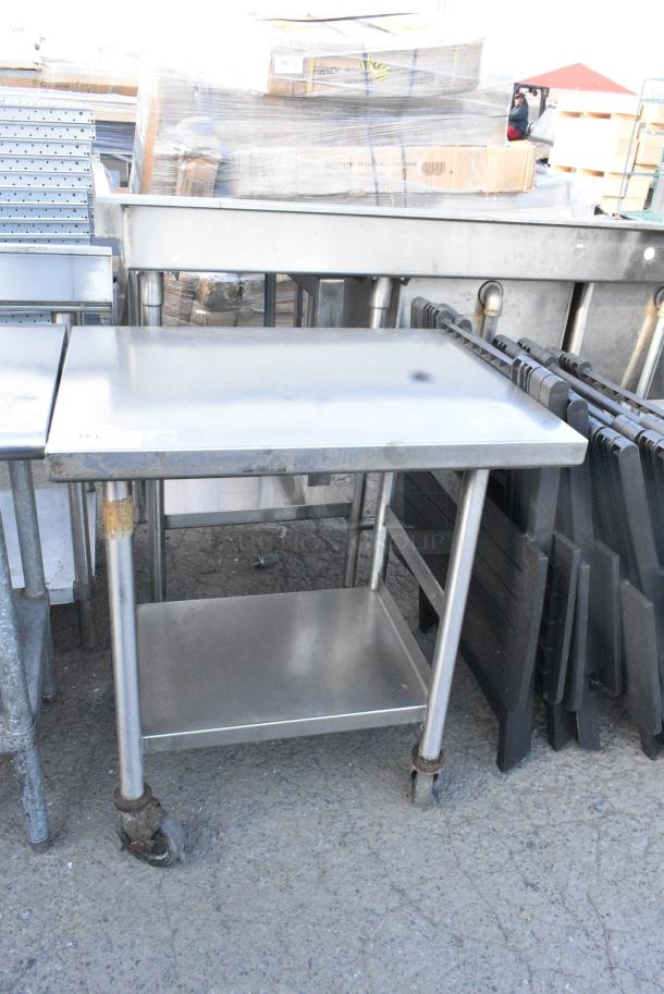 Stainless Steel Table w/ Under Shelf on Commercial Casters. - Image 1 of 5