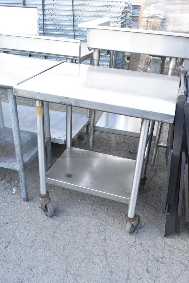 Stainless Steel Table w/ Under Shelf on Commercial Casters. - Image 2 of 5