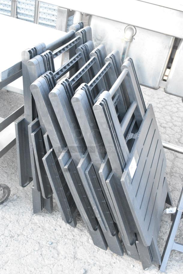 6 Black Poly Folding Tables. 6 Times Your Bid! - Image 2 of 6