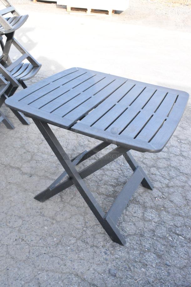 6 Black Poly Folding Tables. 6 Times Your Bid! - Image 3 of 6