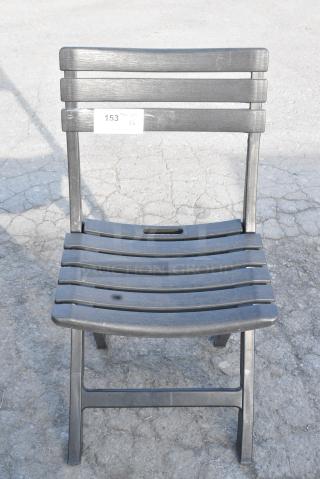 6 Black Poly Folding Chairs. 6 Times Your Bid!