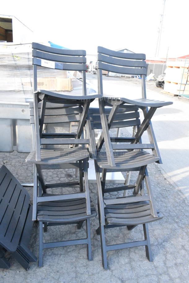 6 Black Poly Folding Chairs. 6 Times Your Bid! - Image 2 of 6
