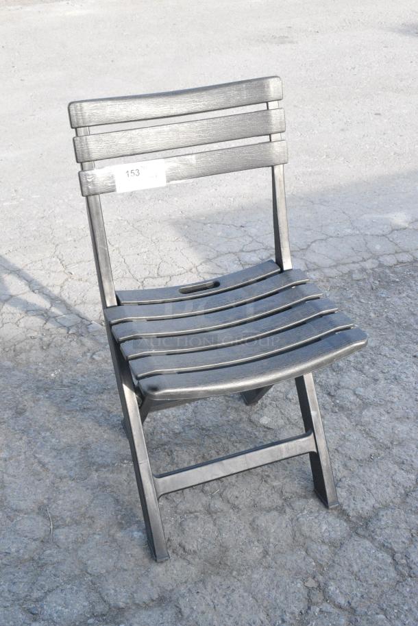 6 Black Poly Folding Chairs. 6 Times Your Bid! - Image 6 of 6