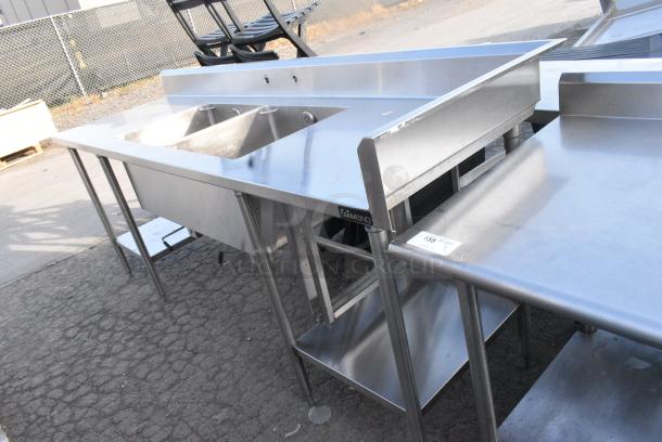 Stainless Steel Table w/ 2 Sink Bays and Under Shelf. - Image 2 of 9