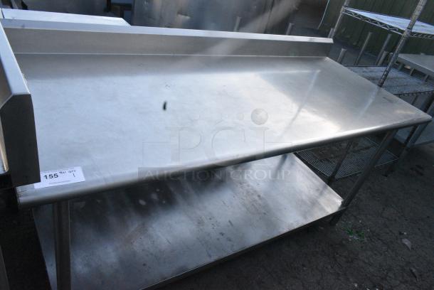 Stainless Steel Table w/ Back Splash and Under Shelf. - Image 1 of 4