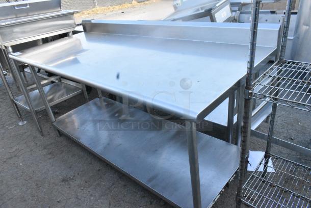 Stainless Steel Table w/ Back Splash and Under Shelf. - Image 2 of 4
