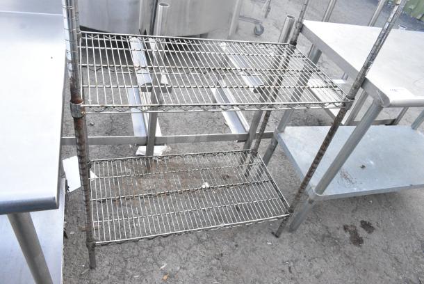 Chrome Finish 4 Tier Wire Shelving Unit. BUYER MUST DISMANTLE. PCI CANNOT DISMANTLE FOR SHIPPING. PLEASE CONSIDER FREIGHT CHARGES. - Image 3 of 4