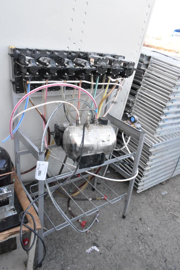 8 Soda Pumps on Chrome Finish Soda Rack and Carbonator. 8 Times Your Bid! - Image 1 of 7