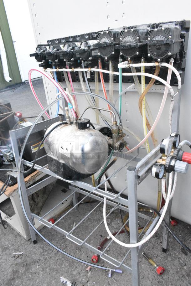 8 Soda Pumps on Chrome Finish Soda Rack and Carbonator. 8 Times Your Bid! - Image 2 of 7