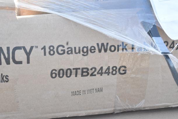 15 BRAND NEW SCRATCH AND DENT! Items Including 600TB2448G Regency 24" x 48" 18-Gauge 304 Stainless Steel Commercial Work Table with 4" Backsplash and Galvanized Undershelf, 600TB3030G Regency 30" x 30" 18-Gauge 304 Stainless Steel Commercial Work Table with 4" Backsplash and Galvanized Undershelf, 522ETSG3072 Steelton 30" x 72" 18 Gauge 430 Stainless Steel Work Table with Undershelf and 2" Rear Upturn, 600T3072G Regency 30" x 72" 18-Gauge 304 Stainless Steel Commercial Work Table with Galvanized Legs and Undershelf, 460EC1848 Regency 18" x 48" NSF Chrome Wire Shelf,164CS24BK Lancaster Table & Seating 24" x 18" x 38" Black Cash Register Stand with Locking Drawer. 15 Times Your Bid! May Be Missing Pieces - Image 5 of 14