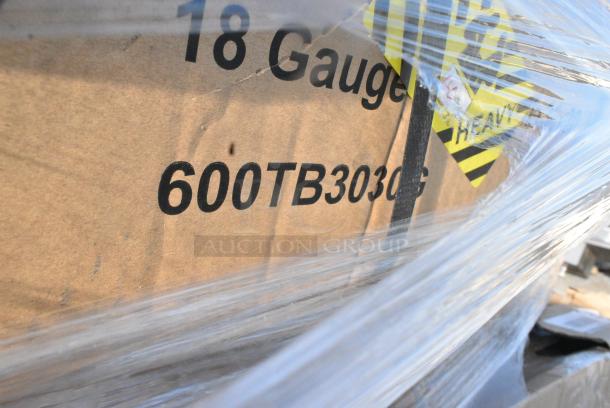 15 BRAND NEW SCRATCH AND DENT! Items Including 600TB2448G Regency 24" x 48" 18-Gauge 304 Stainless Steel Commercial Work Table with 4" Backsplash and Galvanized Undershelf, 600TB3030G Regency 30" x 30" 18-Gauge 304 Stainless Steel Commercial Work Table with 4" Backsplash and Galvanized Undershelf, 522ETSG3072 Steelton 30" x 72" 18 Gauge 430 Stainless Steel Work Table with Undershelf and 2" Rear Upturn, 600T3072G Regency 30" x 72" 18-Gauge 304 Stainless Steel Commercial Work Table with Galvanized Legs and Undershelf, 460EC1848 Regency 18" x 48" NSF Chrome Wire Shelf,164CS24BK Lancaster Table & Seating 24" x 18" x 38" Black Cash Register Stand with Locking Drawer. 15 Times Your Bid! May Be Missing Pieces - Image 6 of 14