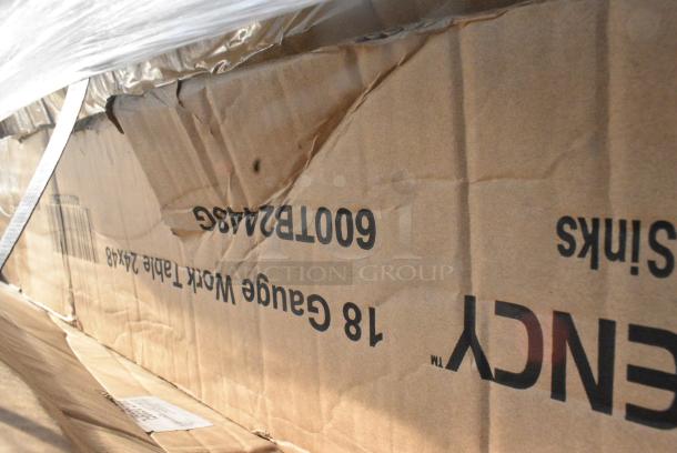 15 BRAND NEW SCRATCH AND DENT! Items Including 600TB2448G Regency 24" x 48" 18-Gauge 304 Stainless Steel Commercial Work Table with 4" Backsplash and Galvanized Undershelf, 600TB3030G Regency 30" x 30" 18-Gauge 304 Stainless Steel Commercial Work Table with 4" Backsplash and Galvanized Undershelf, 522ETSG3072 Steelton 30" x 72" 18 Gauge 430 Stainless Steel Work Table with Undershelf and 2" Rear Upturn, 600T3072G Regency 30" x 72" 18-Gauge 304 Stainless Steel Commercial Work Table with Galvanized Legs and Undershelf, 460EC1848 Regency 18" x 48" NSF Chrome Wire Shelf,164CS24BK Lancaster Table & Seating 24" x 18" x 38" Black Cash Register Stand with Locking Drawer. 15 Times Your Bid! May Be Missing Pieces - Image 7 of 14