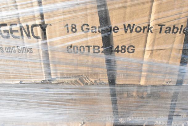 15 BRAND NEW SCRATCH AND DENT! Items Including 600TB2448G Regency 24" x 48" 18-Gauge 304 Stainless Steel Commercial Work Table with 4" Backsplash and Galvanized Undershelf, 600TB3030G Regency 30" x 30" 18-Gauge 304 Stainless Steel Commercial Work Table with 4" Backsplash and Galvanized Undershelf, 522ETSG3072 Steelton 30" x 72" 18 Gauge 430 Stainless Steel Work Table with Undershelf and 2" Rear Upturn, 600T3072G Regency 30" x 72" 18-Gauge 304 Stainless Steel Commercial Work Table with Galvanized Legs and Undershelf, 460EC1848 Regency 18" x 48" NSF Chrome Wire Shelf,164CS24BK Lancaster Table & Seating 24" x 18" x 38" Black Cash Register Stand with Locking Drawer. 15 Times Your Bid! May Be Missing Pieces - Image 8 of 14