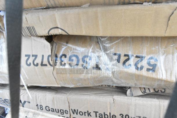 15 BRAND NEW SCRATCH AND DENT! Items Including 600TB2448G Regency 24" x 48" 18-Gauge 304 Stainless Steel Commercial Work Table with 4" Backsplash and Galvanized Undershelf, 600TB3030G Regency 30" x 30" 18-Gauge 304 Stainless Steel Commercial Work Table with 4" Backsplash and Galvanized Undershelf, 522ETSG3072 Steelton 30" x 72" 18 Gauge 430 Stainless Steel Work Table with Undershelf and 2" Rear Upturn, 600T3072G Regency 30" x 72" 18-Gauge 304 Stainless Steel Commercial Work Table with Galvanized Legs and Undershelf, 460EC1848 Regency 18" x 48" NSF Chrome Wire Shelf,164CS24BK Lancaster Table & Seating 24" x 18" x 38" Black Cash Register Stand with Locking Drawer. 15 Times Your Bid! May Be Missing Pieces - Image 11 of 14