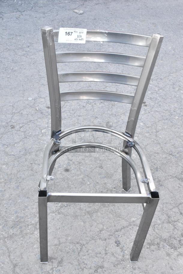 10 BRAND NEW SCRATCH AND DENT! Lancaster Table & Seating 164CMTLADCFR Metal Dining Height Ladder Back Chair Frames. 10 Times Your Bid! - Image 1 of 4