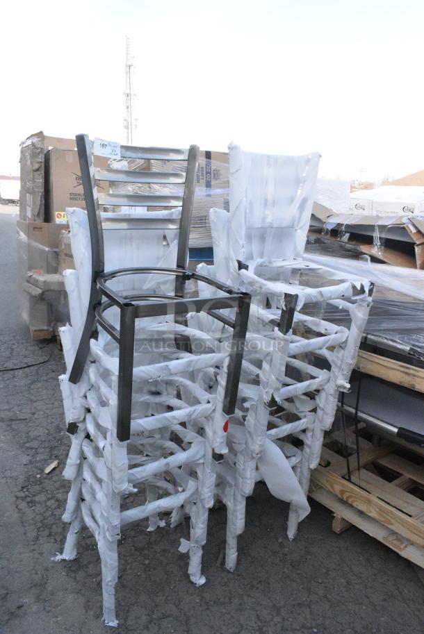 10 BRAND NEW SCRATCH AND DENT! Lancaster Table & Seating 164CMTLADCFR Metal Dining Height Ladder Back Chair Frames. 10 Times Your Bid! - Image 2 of 4