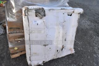 BRAND NEW SCRATCH AND DENT! Lavex 475CARTFD3LG 36 5/8" x 20" x 36 5/8" Large Black 3-Shelf Folding Plastic Utility Cart with Ergonomic Handles