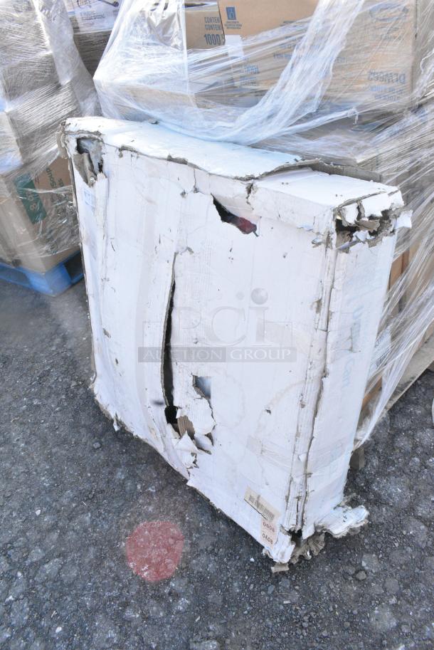 BRAND NEW SCRATCH AND DENT! Lavex 475CARTFD3LG 36 5/8" x 20" x 36 5/8" Large Black 3-Shelf Folding Plastic Utility Cart with Ergonomic Handles - Image 3 of 4