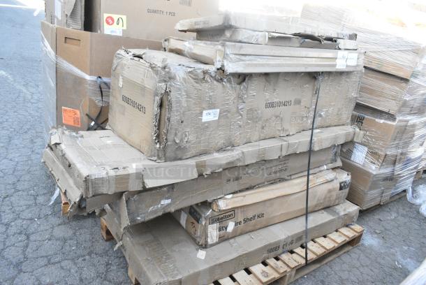10 BRAND NEW SCRATCH AND DENT! Items Including 600B31014213 Regency 3 Bowl Underbar Sink with Two Drainboards - 60" x 18 3/4", 600UT1848S Regency Adjustable Stainless Steel Work Table Undershelf for 18" x 48" Tables - 18 Gauge, Avantco 178SS1236 12" x 36 1/4" Stainless Steel Single Deck Overshelf, 465B1848KE5 Steelton 18" x 48" NSF Black Epoxy 5-Shelf Kit with 72" Posts, 460EG2460DR1 SHELF 24X60 DRYING RACK GREEN EPOXY - (44) 1.25" SLOTS, 600ES3060G Regency 30" x 60" 16-Gauge Stainless Steel Equipment Stand with Galvanized Undershelf, 465B1848KE5 Steelton 18" x 48" NSF Black Epoxy 5-Shelf Kit with 72" Posts, 423HSW2072 ServIt 72" Stainless Steel Heated Shelf Warmer - 1152W, 120V. 10 Times Your Bid! May Be Missing Pieces. - Image 1 of 13