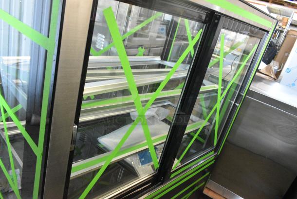 BRAND NEW SCRATCH AND DENT! Avantco  193BCFD48B Metal Commercial 47 3/16" Black Square Dry Bakery Display Case with LED Lighting on Commercial Casters. 110-120 Volts, 1 Phase. - Image 5 of 9