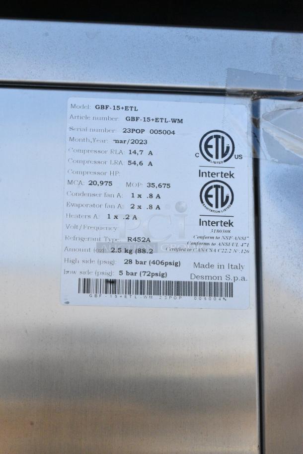 2023 Desmon GBF-15+ETL Stainless Steel Commercial Blast Chiller Shock Freezer w/ 4 Probes on Commercial Casters. - Image 3 of 11