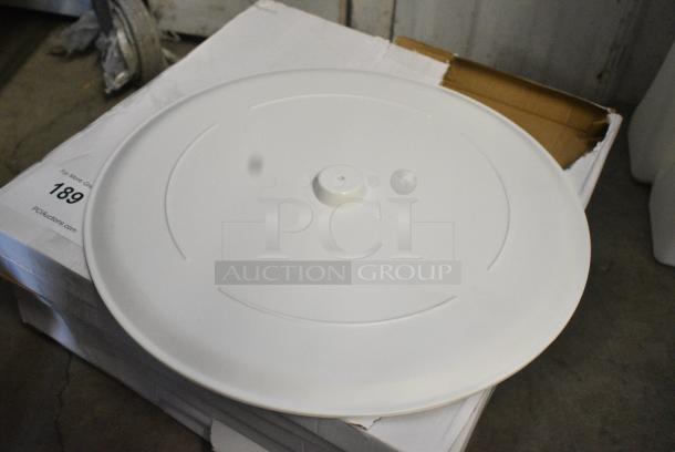 6 BRAND NEW SCRATCH AND DENT! White Poly Round Lid. 6 Times Your Bid! - Image 1 of 9