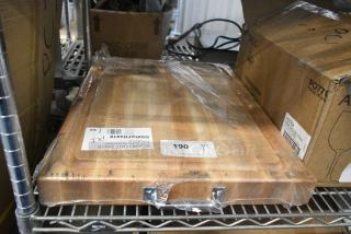 BRAND NEW SCRATCH AND DENT! 650RAFR2418 John Boos & Co. RAFR2418 24" x 18" x 2 1/4" Grooved Reversible Maple Wood Cutting Board with Chrome Handles