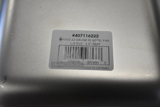 11 BRAND NEW SCRATCH AND DENT! Items Including 407116222 Choice 1/6 Size 2 1/2" Deep Anti-Jam 22 Gauge Stainless Steel Steam Table / Hotel Pan and 407116422 Choice 1/6 Size 4" Deep Anti-Jam 22 Gauge Stainless Steel Steam Table / Hotel Pan. 11 Times Your Bid! - Image 4 of 4
