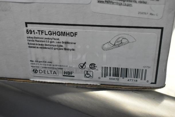 BRAND NEW SCRATCH AND DENT! Delta Faucet 591-TFLGHGMHDF Deck Mount Electronic Lavatory Touchless Faucet with Vandal-Resistant 0.5 GPM Aerator, H2Optics Technology, and 7" Deck Plate - Image 5 of 5