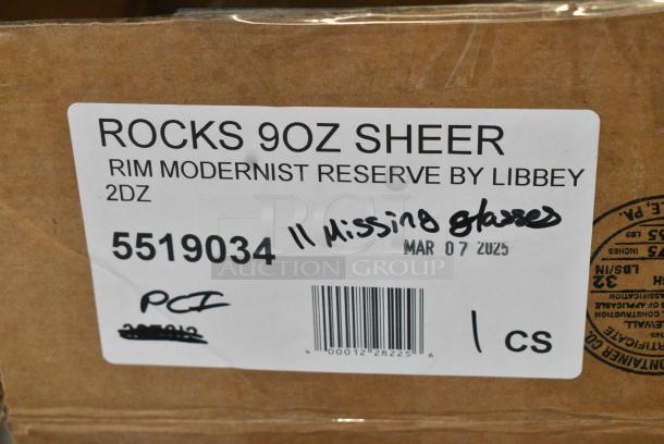 BRAND NEW SCRATCH AND DENT! Box of 13 Reserve by Libbey 9034 Modernist 9 oz. Rocks / Old Fashioned Glass - Image 6 of 6