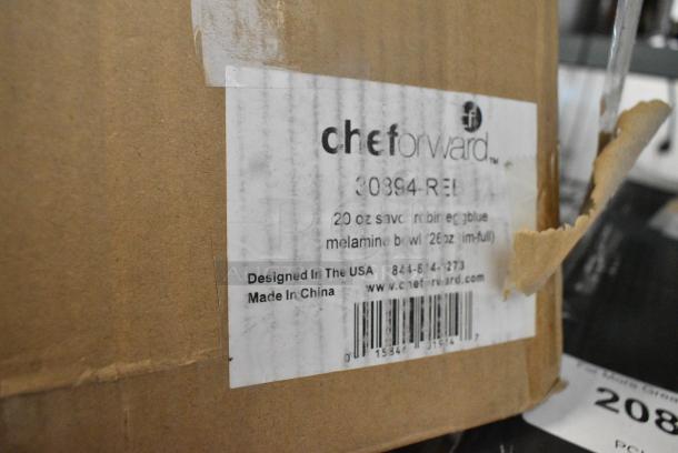 BRAND NEW SCRATCH AND DENT! Box of 6 cheforward™ by GET Savor 20 oz. Robin's Egg Blue Melamine Bowl - Image 7 of 8