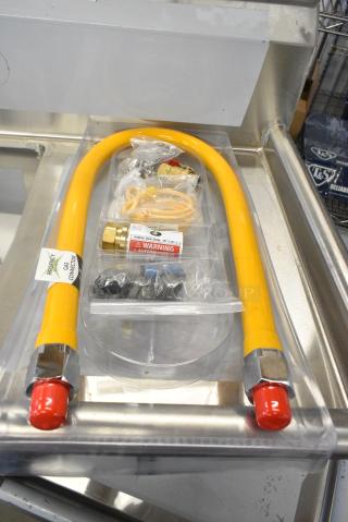 BRAND NEW SCRATCH AND DENT! 600GKM3448 Regency 48" Mobile Gas Connector Hose Kit with 2 Elbows, Full Port Valve, Restraining Device, and Quick Disconnect - 3/4"