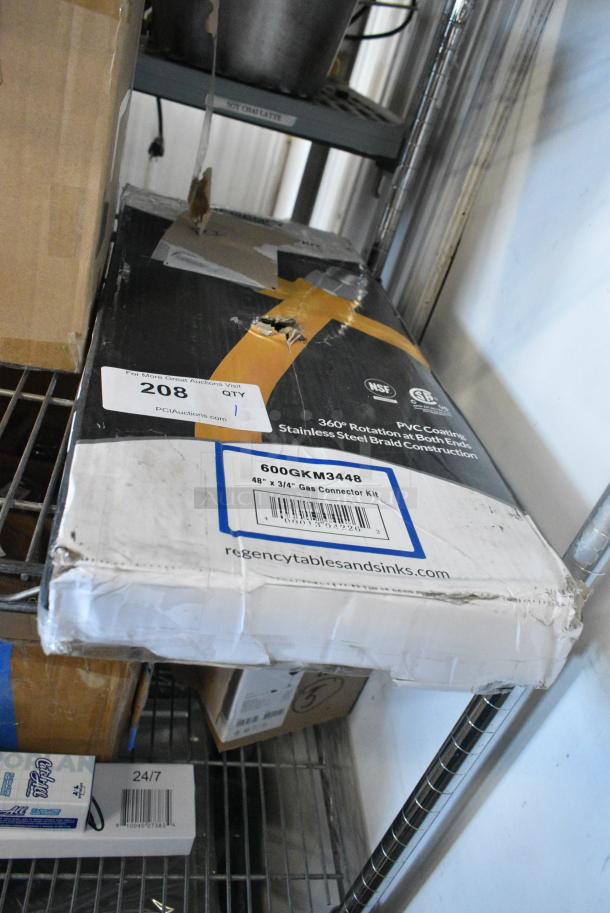 BRAND NEW SCRATCH AND DENT! 600GKM3448 Regency 48" Mobile Gas Connector Hose Kit with 2 Elbows, Full Port Valve, Restraining Device, and Quick Disconnect - 3/4" - Image 2 of 3