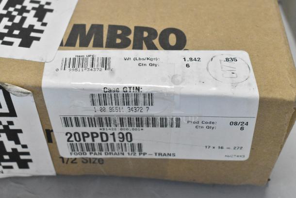 2 BRAND NEW SCRATCH AND DENT! Box of Cambro 20PPD190 1/2 Size Translucent Polypropylene Drain Tray. 2 Times Your Bid! - Image 6 of 6