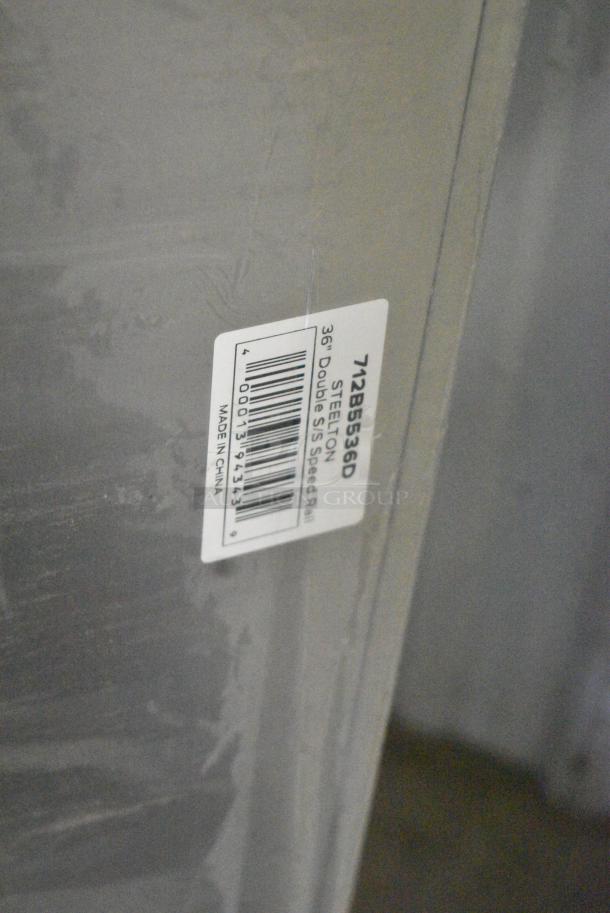 BRAND NEW SCRATCH AND DENT! 712B5536D Steelton Stainless Steel Double Tier Speed Rail - 36" - Image 4 of 4