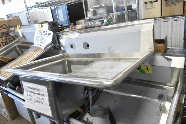 BRAND NEW SCRATCH AND DENT! Regency 600S1162018R Stainless Steel Single Bay Sink w/ Right Side Drain Board. No Legs. - Image 2 of 5