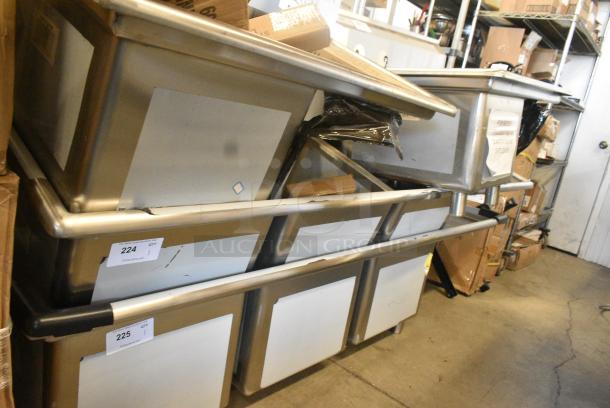 BRAND NEW SCRATCH AND DENT! Regency 600S3181824R Stainless Steel 3 Bay Sink w/ Right Side Drain Board. No Legs. - Image 1 of 4