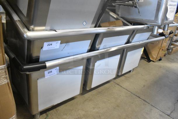 BRAND NEW SCRATCH AND DENT! Regency 600S3181824R Stainless Steel 3 Bay Sink w/ Right Side Drain Board. No Legs. - Image 1 of 4