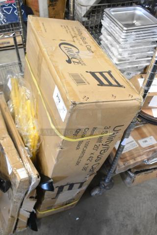 BRAND NEW SCRATCH AND DENT! 109CRTBLGBK Choice Utility / Bussing Cart with Three Shelves - 42" x 20"