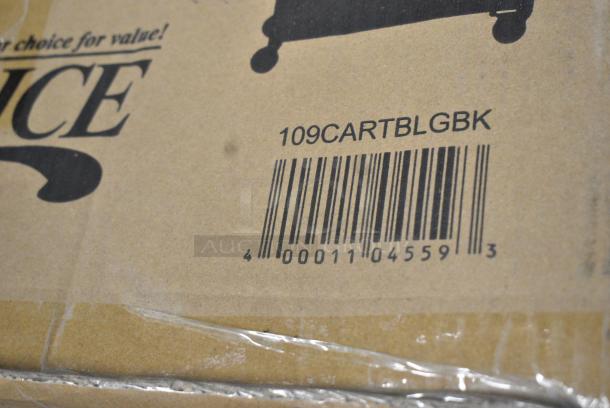 BRAND NEW SCRATCH AND DENT! 109CRTBLGBK Choice Utility / Bussing Cart with Three Shelves - 42" x 20" - Image 2 of 2