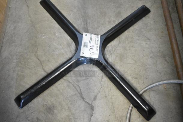 4 BRAND NEW SCRATCH AND DENT! 164TB3030 Lancaster Table & Seating 30" x 30" Cross Cast Iron Table Base Plate. 4 Times Your Bid! - Image 1 of 7