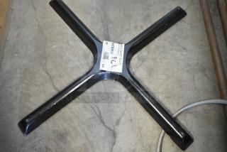 4 BRAND NEW SCRATCH AND DENT! 164TB3030 Lancaster Table & Seating 30" x 30" Cross Cast Iron Table Base Plate. 4 Times Your Bid!