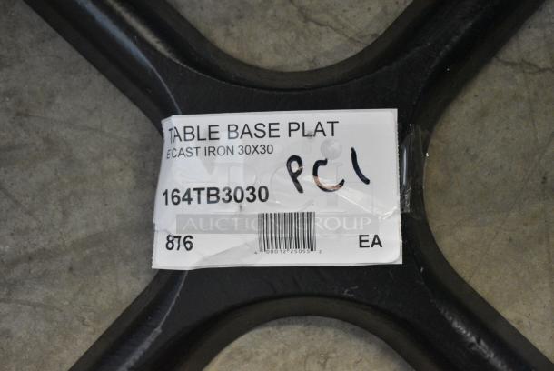 4 BRAND NEW SCRATCH AND DENT! 164TB3030 Lancaster Table & Seating 30" x 30" Cross Cast Iron Table Base Plate. 4 Times Your Bid! - Image 3 of 7