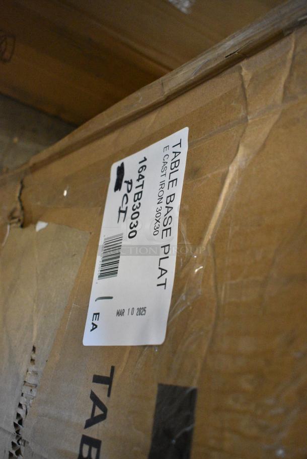 4 BRAND NEW SCRATCH AND DENT! 164TB3030 Lancaster Table & Seating 30" x 30" Cross Cast Iron Table Base Plate. 4 Times Your Bid! - Image 4 of 7