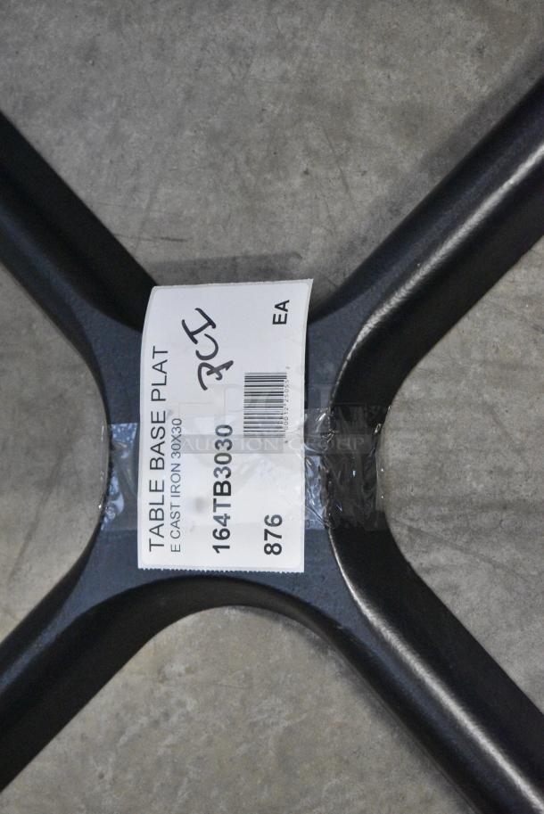 4 BRAND NEW SCRATCH AND DENT! 164TB3030 Lancaster Table & Seating 30" x 30" Cross Cast Iron Table Base Plate. 4 Times Your Bid! - Image 7 of 7