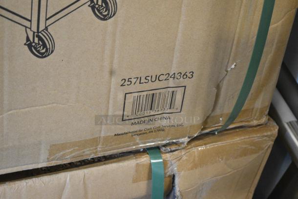 BRAND NEW SCRATCH AND DENT! 257LSUC24363 Lavex 36" x 24" x 35" Three Tray Shelf Steel Utility Cart - Fully Welded - Image 2 of 2