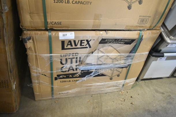 BRAND NEW SCRATCH AND DENT! 257LSUC24363 Lavex 36" x 24" x 35" Three Tray Shelf Steel Utility Cart - Fully Welded - Image 1 of 2