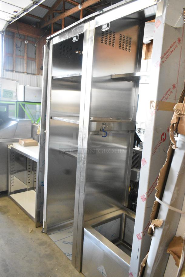 BRAND NEW SCRATCH AND DENT! Stainless Steel Commercial Mop Sink Cabinet. Missing Doors. - Image 2 of 6