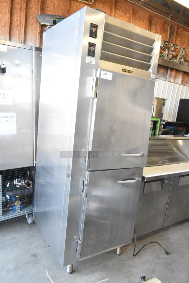 Traulsen RDT132WUT-HHS Stainless Steel Commercial 2 Half Size Door Reach In Cooler and Freezer. One Door Is Locked. 115 Volts, 1 Phase. Tested and Powers On But Does Not Get Cold - Image 2 of 7